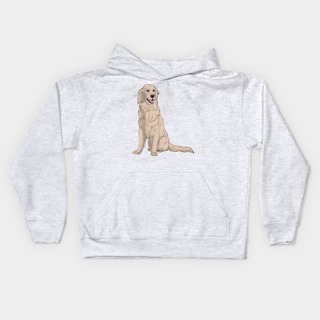 Golden retriever - sit Kids Hoodie by doggyshop